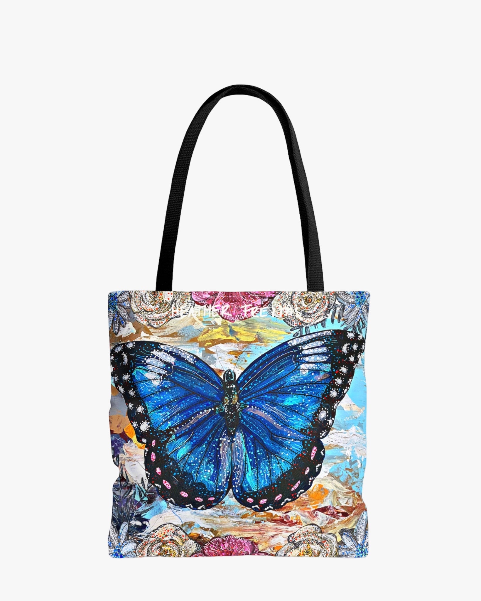 Sky Diamond Butterfly Tote Bag