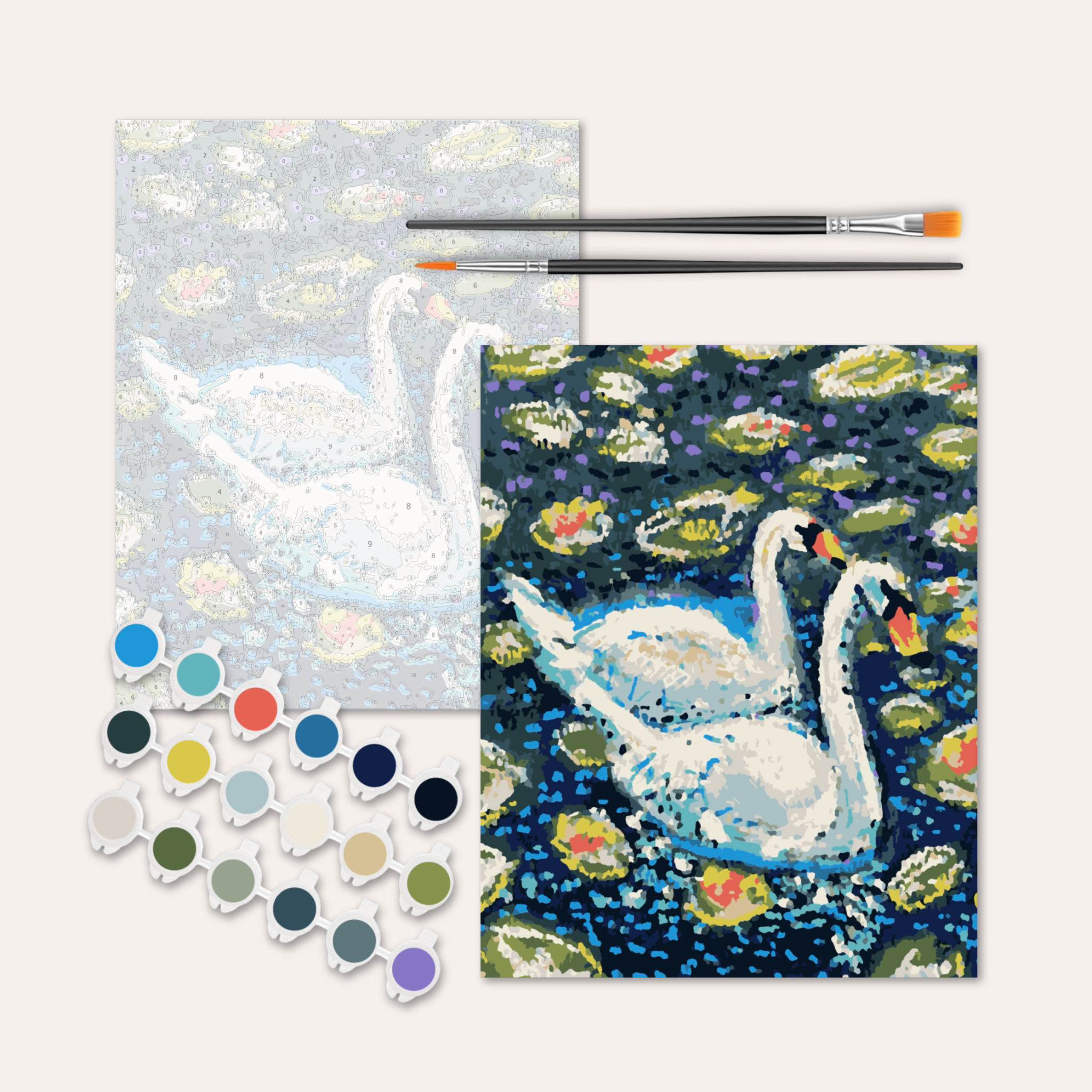 Two Swans - Paint by Numbers Kit