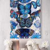 Specimen Blue ( Original Painting With Beaded Butterfly Accent )