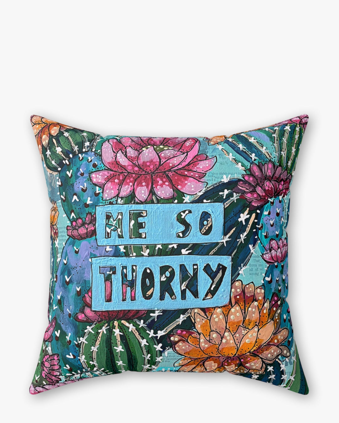 Me So Thorny Faux Suede Pillow - Heather Freitas - fine art home deccor