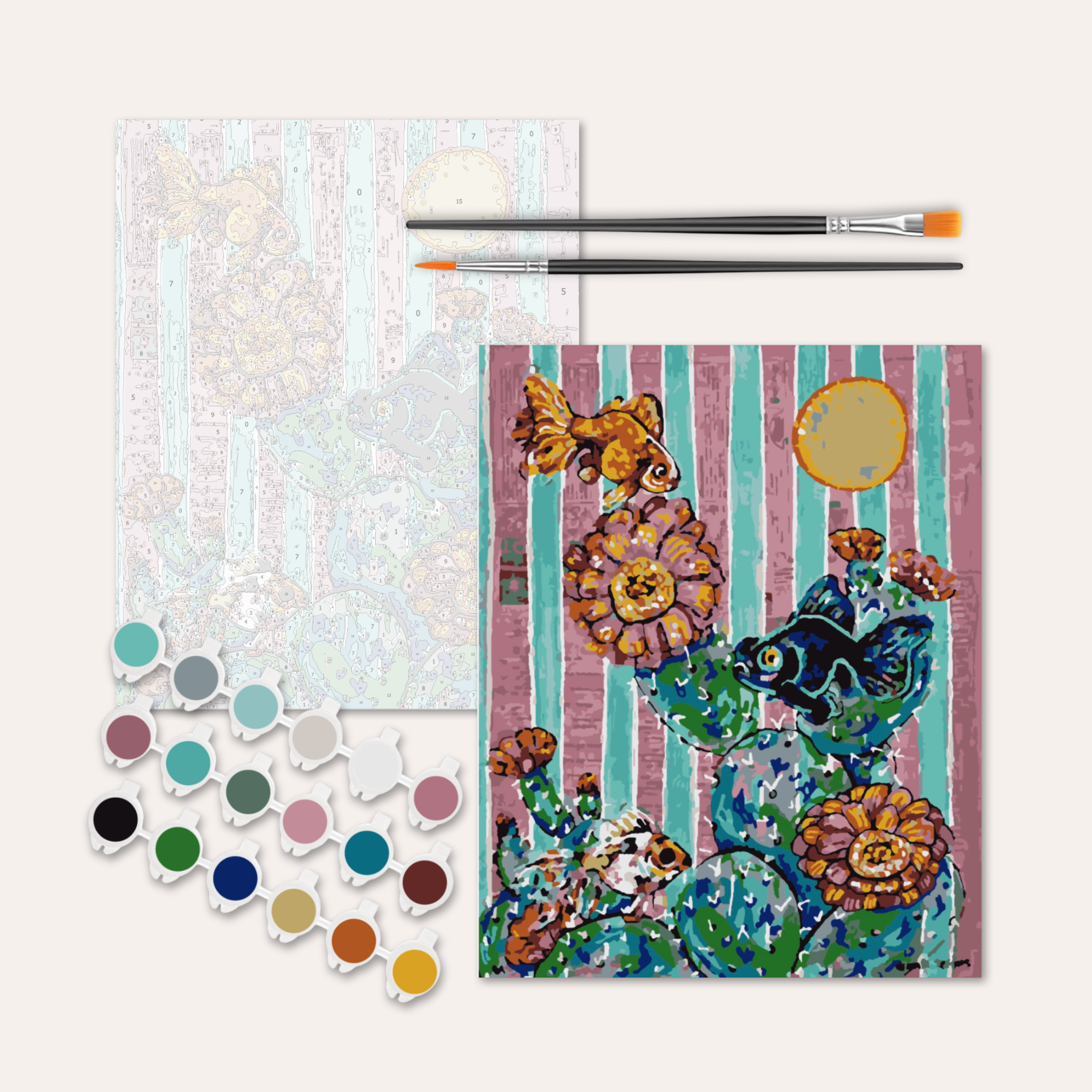 Cactus Goldfish - Paint by Numbers Kit