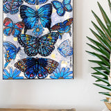 Specimen Blue ( Original Painting With Beaded Butterfly Accent )