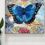 Sky Diamonds Butterfly Floral ( Original Painting ) - Heather Freitas - fine art home deccor