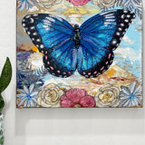 Sky Diamonds Butterfly Floral ( Original Painting ) - Heather Freitas - fine art home deccor