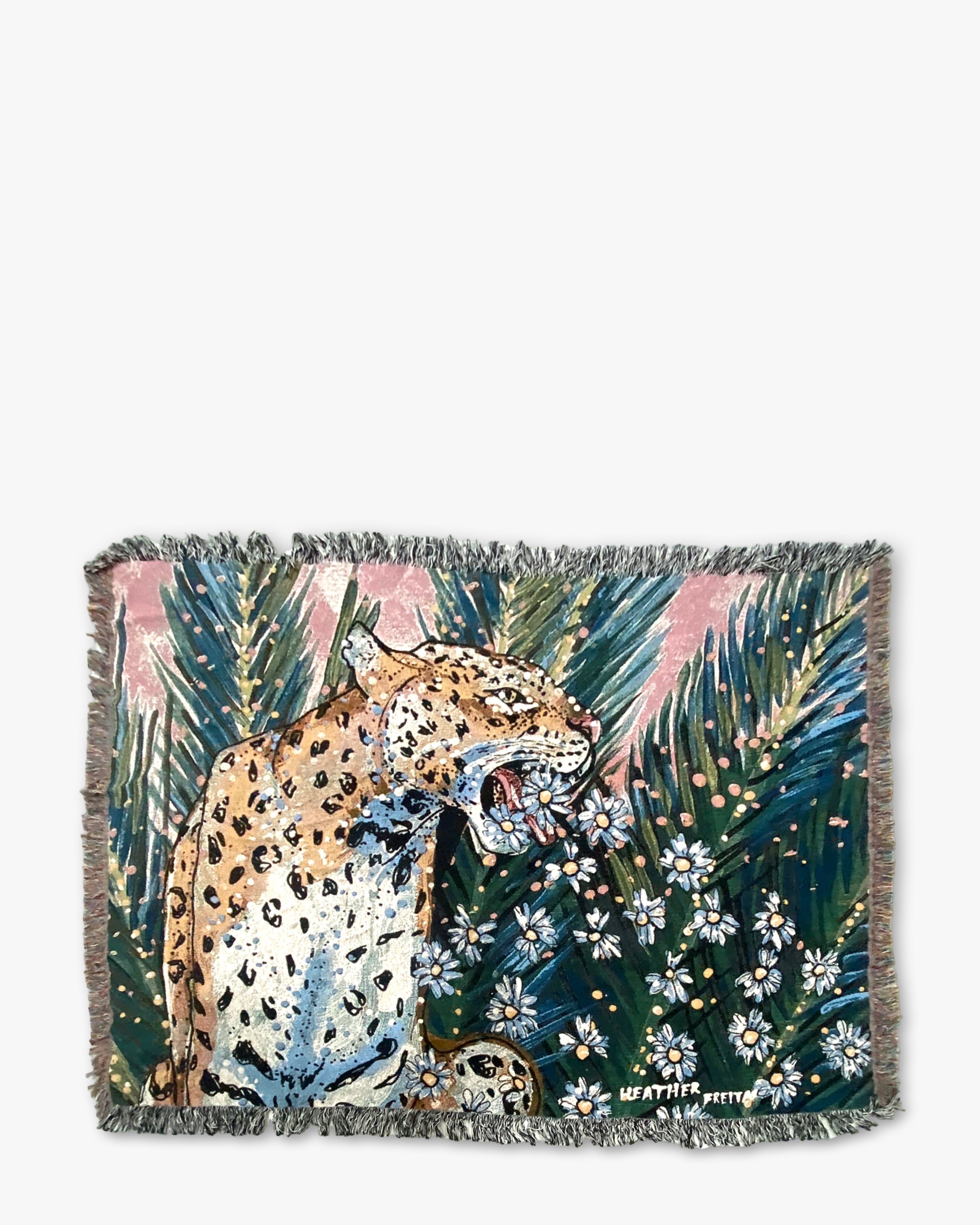 Jaguar Daisy Woven Blanket - Heather Freitas - fine art home deccor