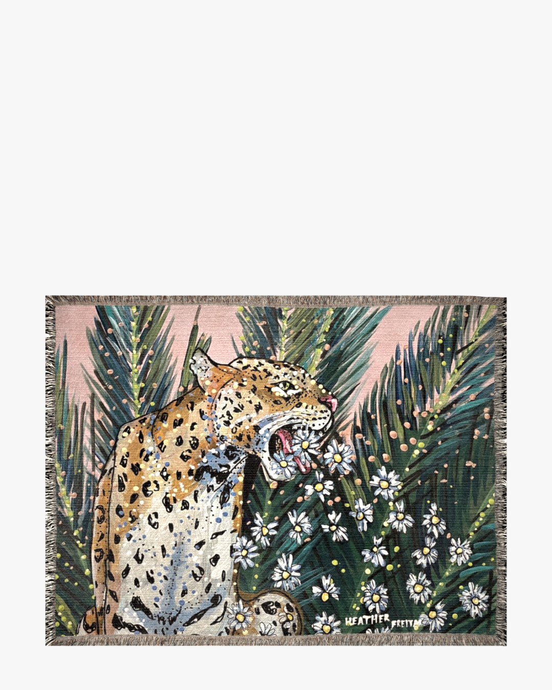 Jaguar Daisy Woven Blanket