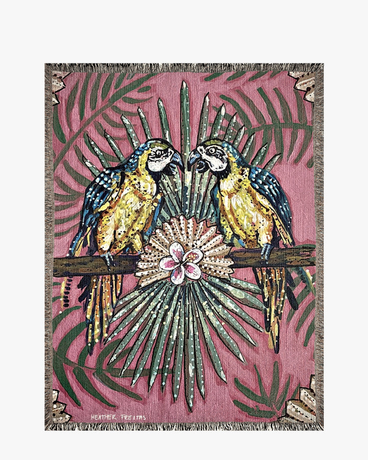 Parrot Paradise Woven Blanket