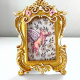 Vintage Floral Flying Pig ( Mini Original Painting )