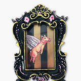 Classic Black Flying Pig ( Mini Original Painting )