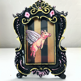 Classic Black Flying Pig ( Mini Original Painting )