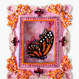 Pretty Pink Monarch Butterfly ( Mini Original Painting )