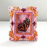 Pretty Pink Monarch Butterfly ( Mini Original Painting )