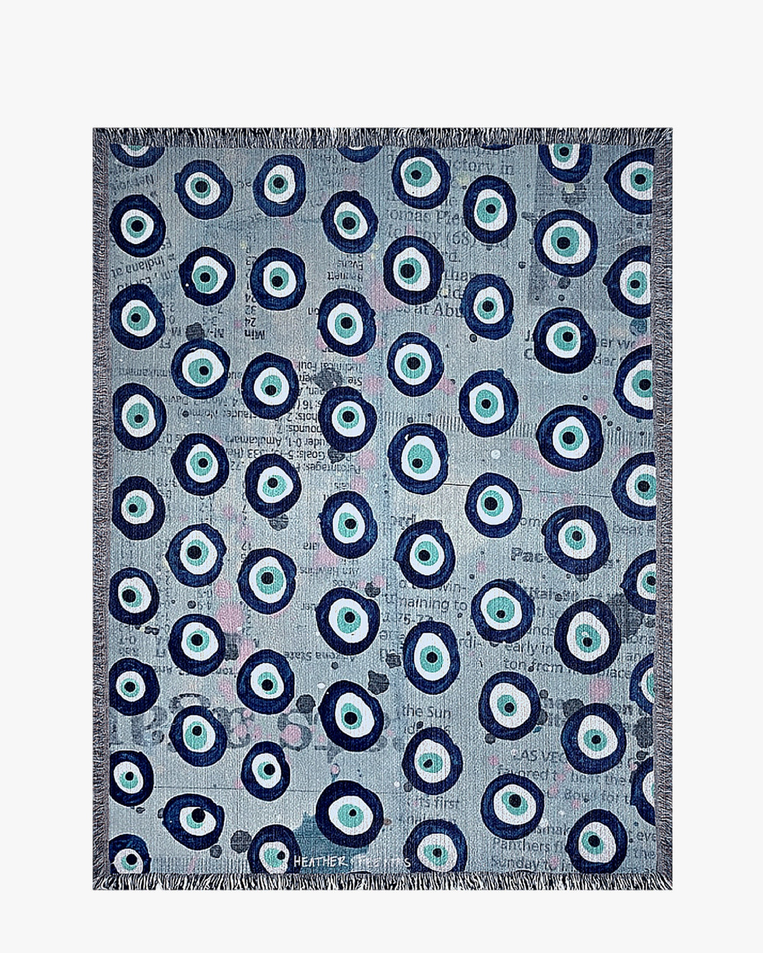 Evil Eye Blues Woven Blanket