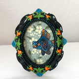 Fancy Black Goldfish ( Mini Original Painting )