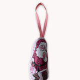 Santa Faux Suede Plush Stuffed Ornament