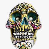 Lakeside Daisy Skull ( Hand Painted Sculpture )