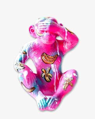 See No Evil Monkey ( Hand Painted Sculpture )