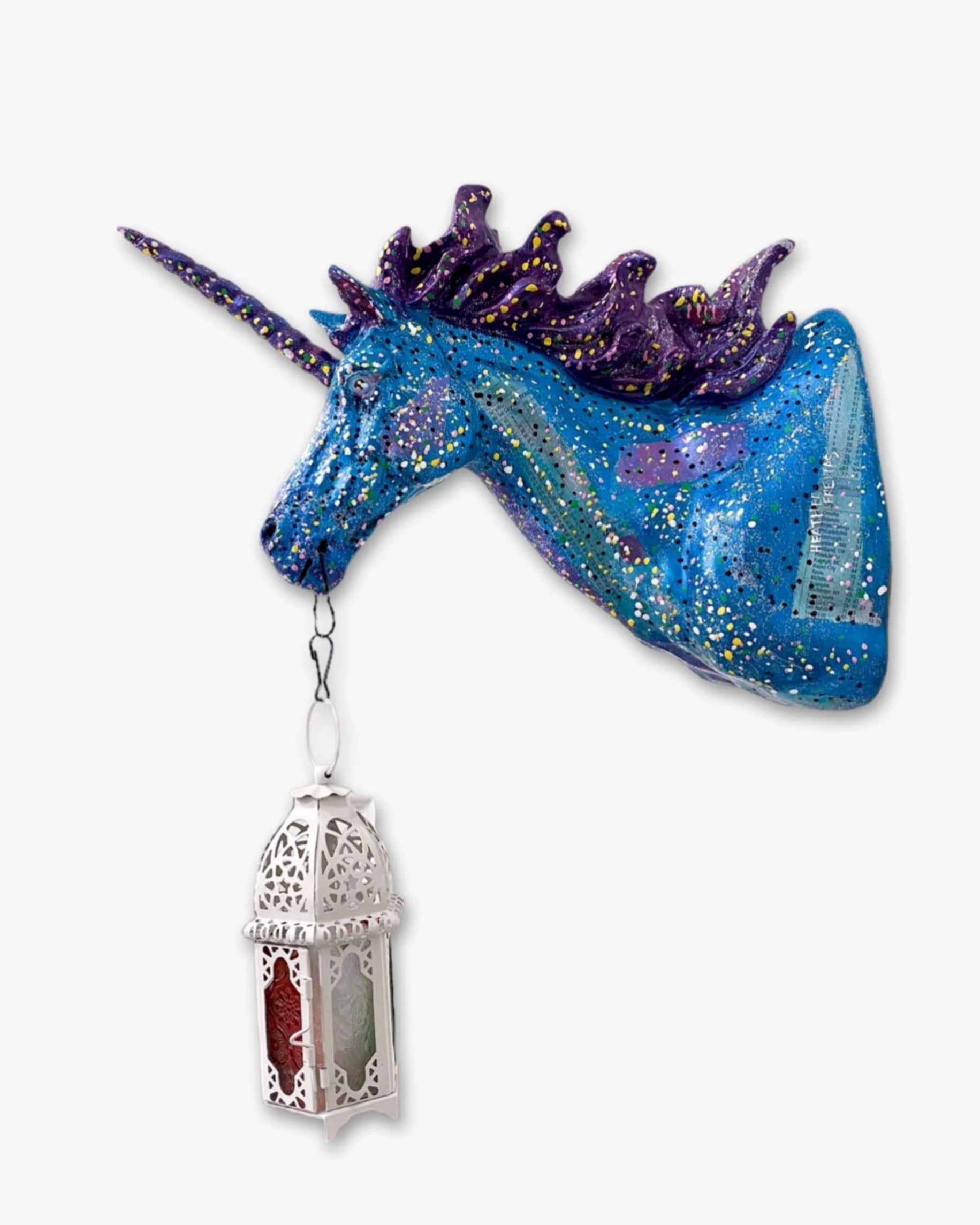 Mysterium Unicorn ( Hand Painted Lighted Sculpture )