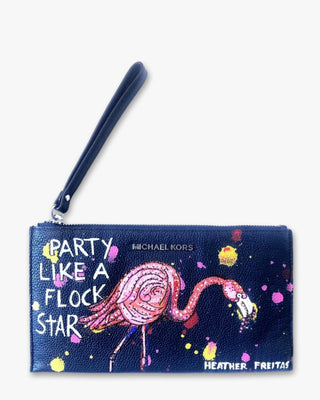 Flock Star Flamingo Hand Painted Clutch