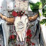 Roses Are Red Hand Crafted & Painted Jacket