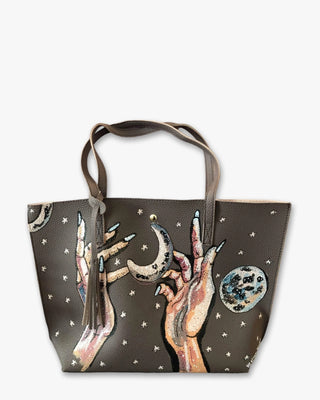 Holding The Moon Hand Painted Handbag