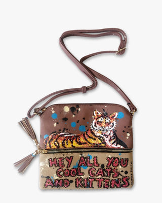 Cool Cats Hand Painted Crossbody
