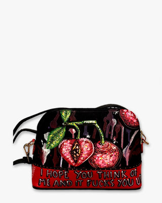 Think Of Me Cherry Hand Painted Crossbody
