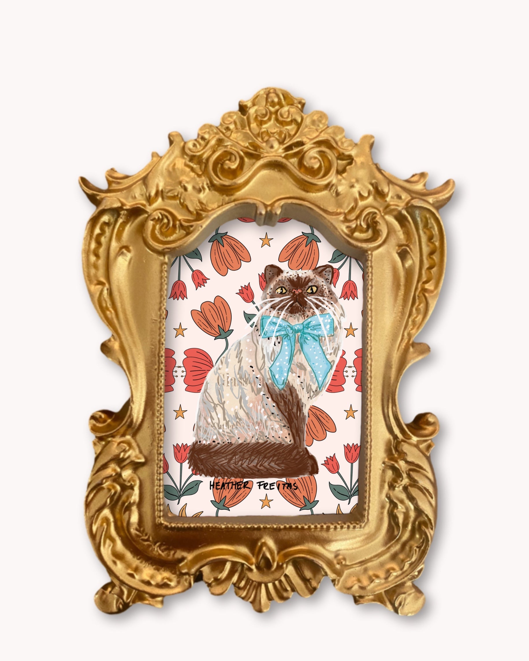 Seal Point Persain Cat - Mini framed print