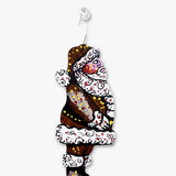 Santa Hand Painted Metal Ornament