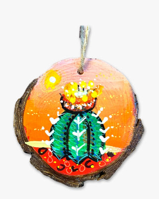 Fire Red Cactus - Hand Painted Ornament