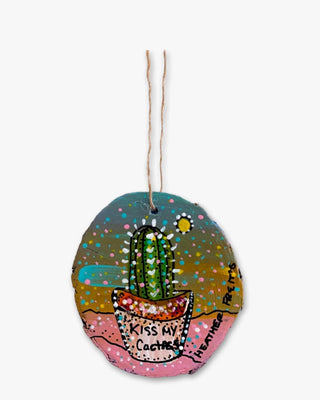 Kiss My Cactus- Hand Painted Ornament