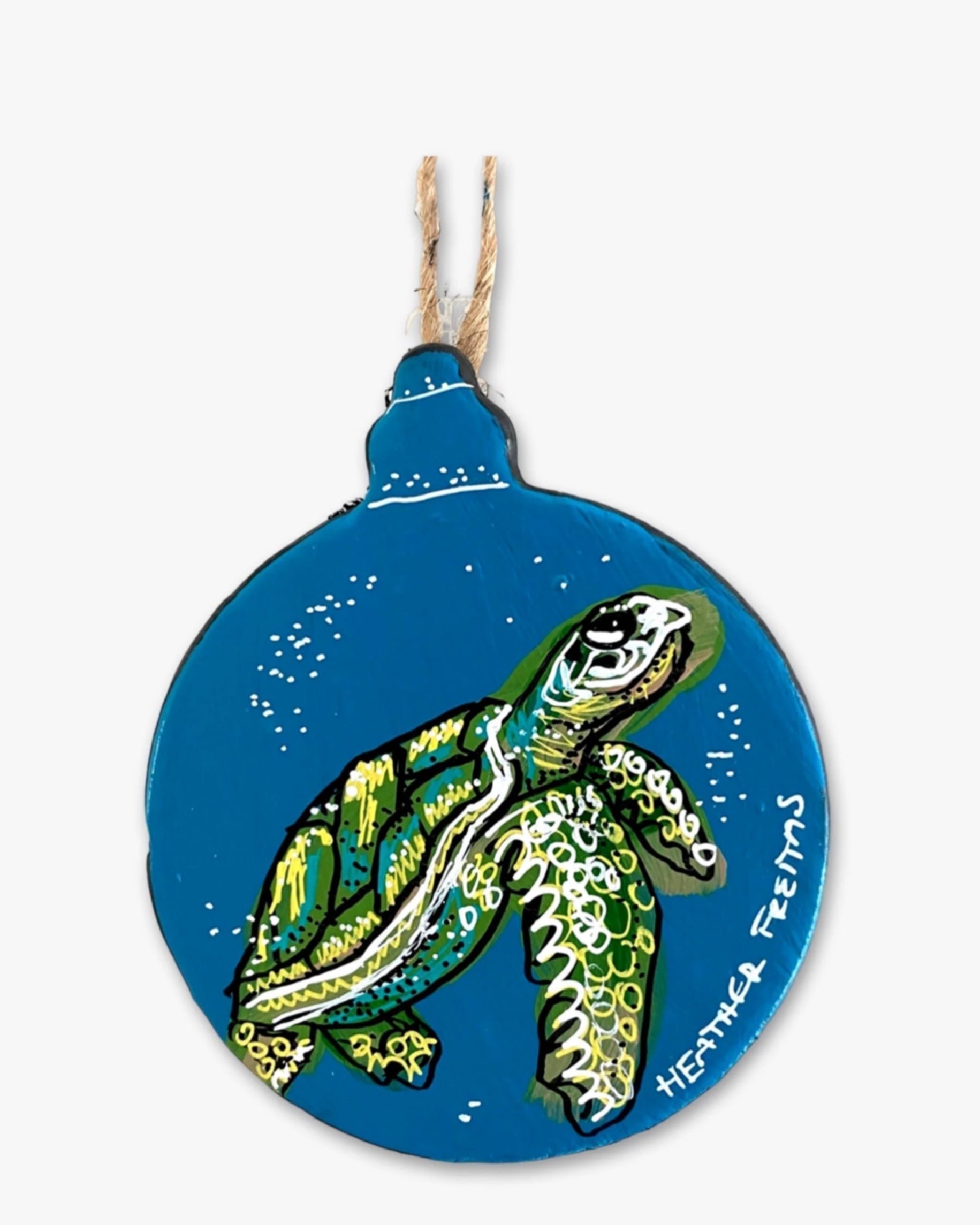Deep Sea Turtle - Hand Painted Ornament