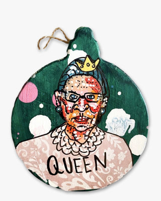 Queen RBG - Hand Painted Ornament