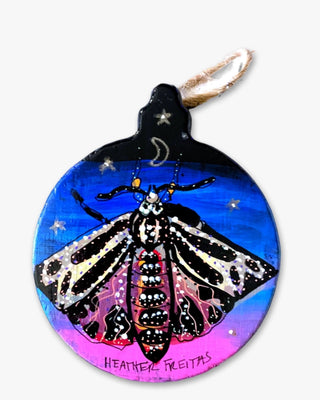Cranberry Moth - Hand Painted Ornament