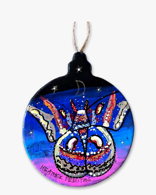 Crescent Moon Moth - Hand Painted Ornament