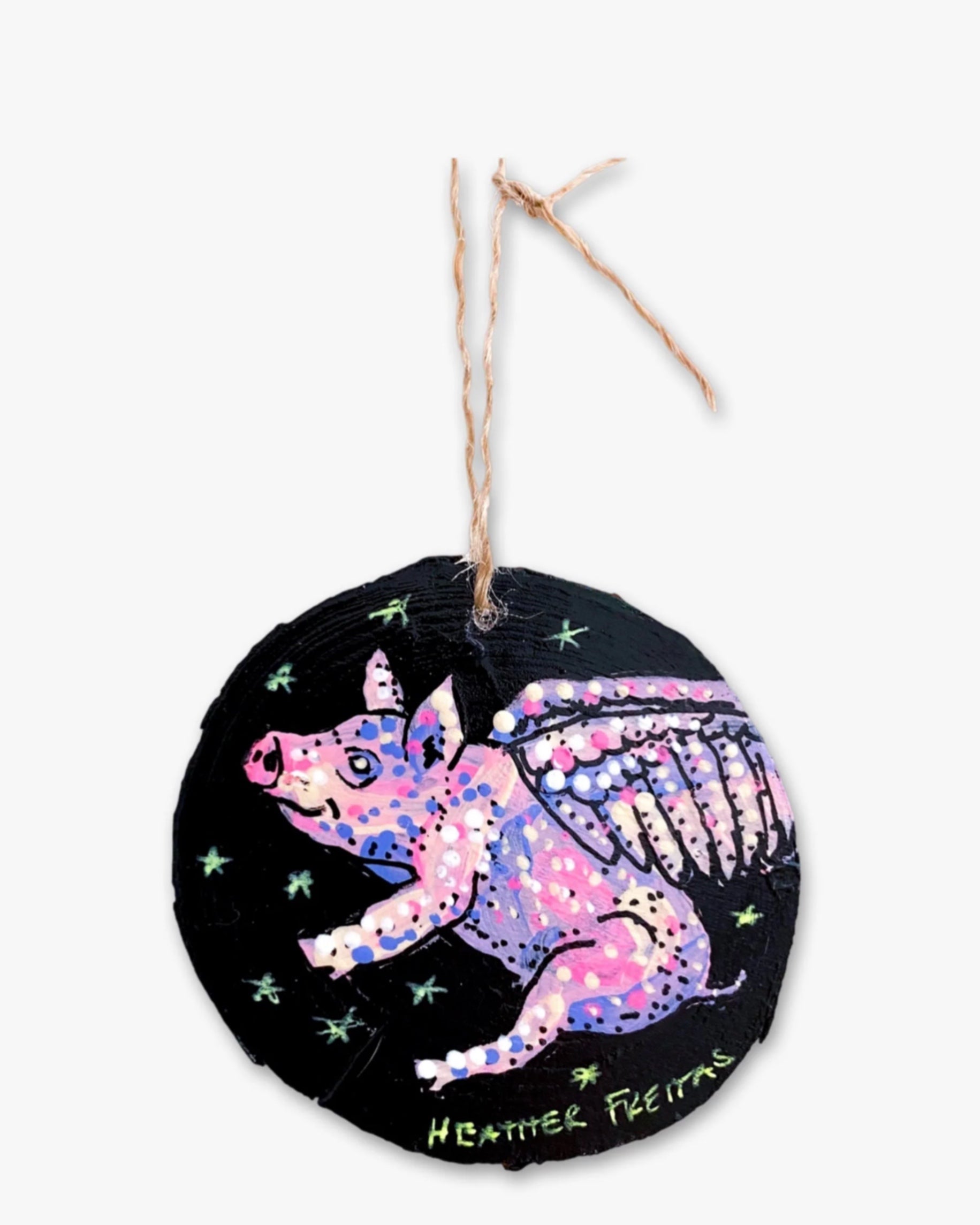 Piglet When Pigs Fly - Hand Painted Ornament