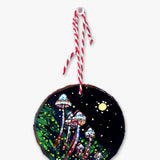 Moonlit Mushrooms - Hand Painted Ornament