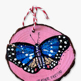 Pink Bliss & Sea Tides Butterfly - Hand Painted Ornament