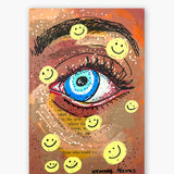 Smile Evil Eye ( Original Painting In Hand Painted Frame )