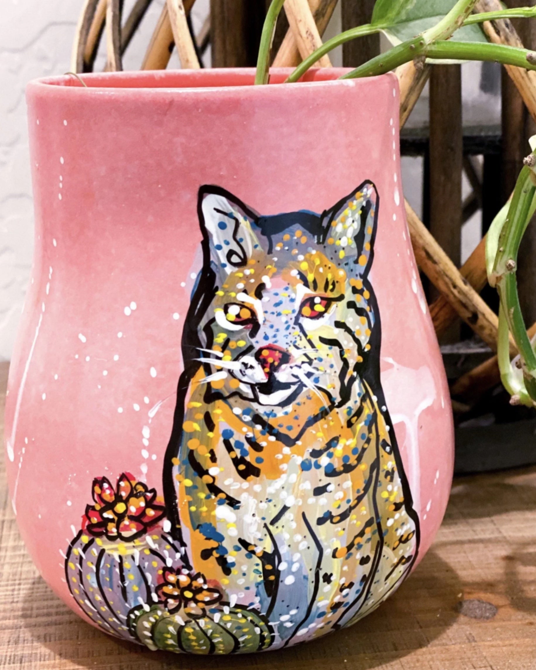 Bob Cat & Barrels Planter