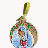 White Swan Hand Painted Ornament