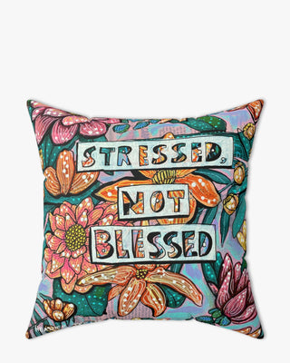 Stressed, Not Blessed Faux Suede Pillow