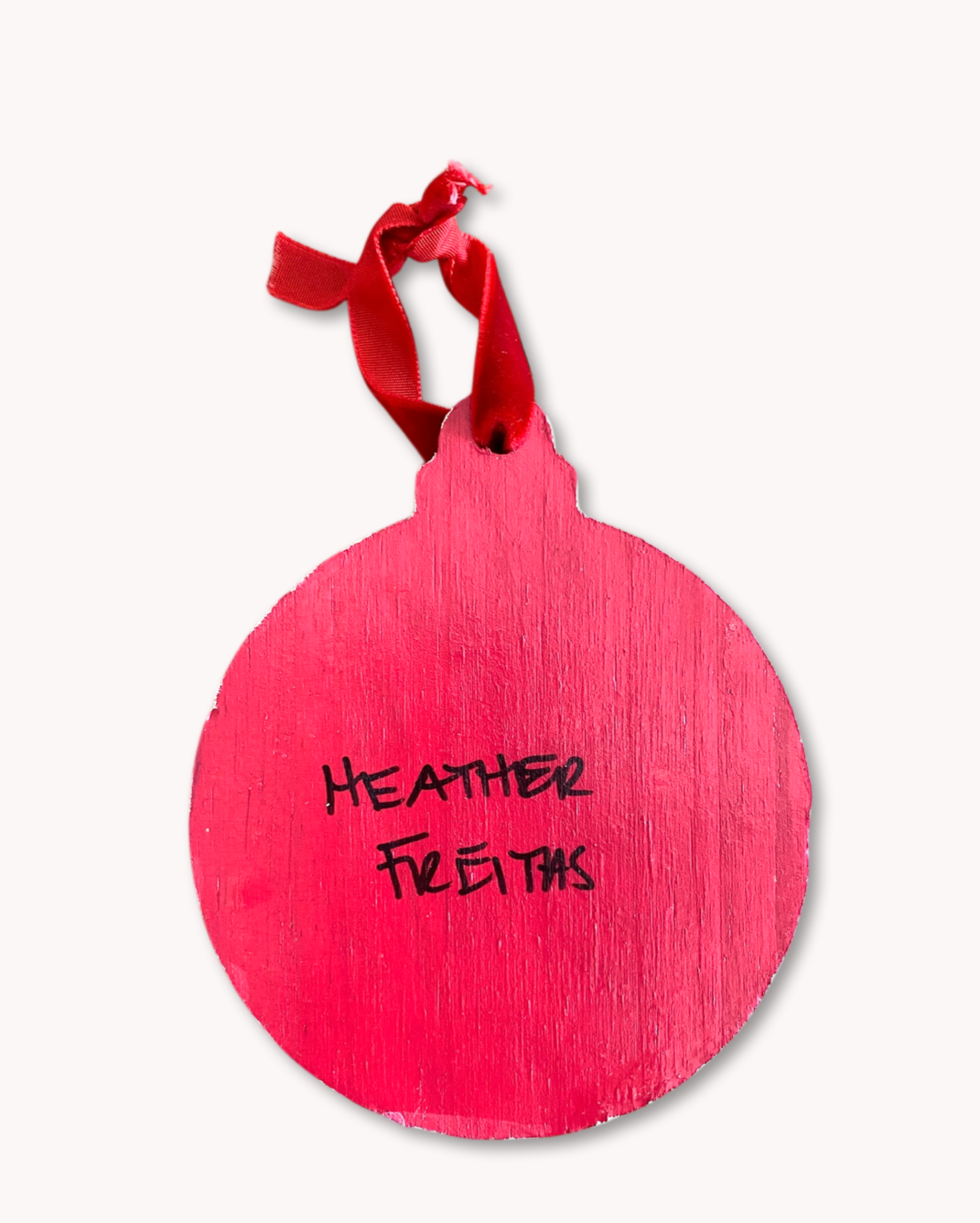 Red & Yellow Salt Hand Painted Ornament