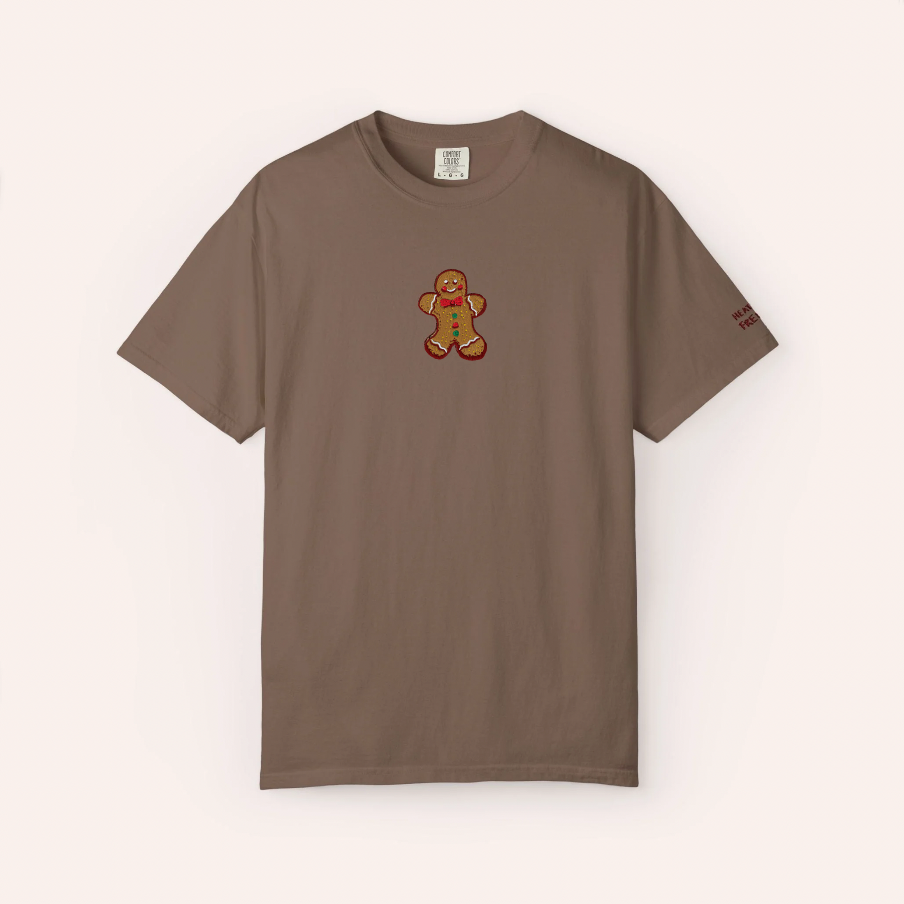 Gingerbread Man Embroidered Cotton Tee