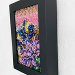 A Bee & His Flower - Fully Beaded Artwork - Heather Freitas - fine art home deccor