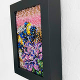 A Bee & His Flower - Fully Beaded Artwork - Heather Freitas - fine art home deccor