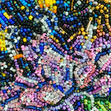 A Bee & His Flower - Fully Beaded Artwork - Heather Freitas - fine art home deccor