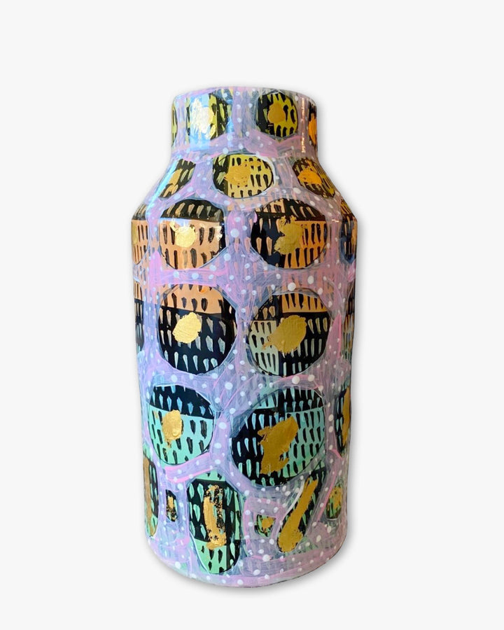 A Knod to Klimt Yoshi Vase With 23k Gold Accents - Heather Freitas - fine art home deccor