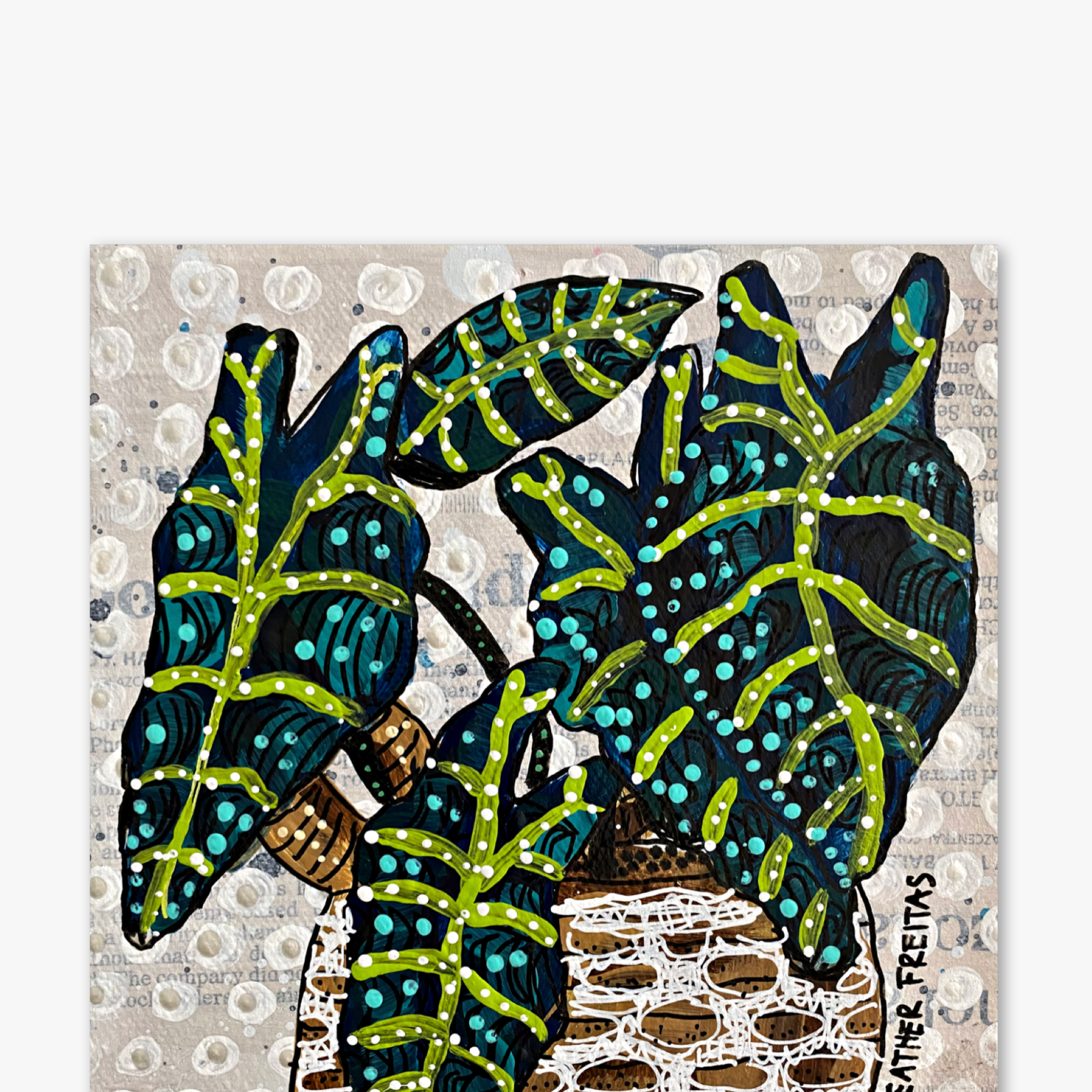 Alocasia ( Original Painting ) - Heather Freitas - fine art home deccor