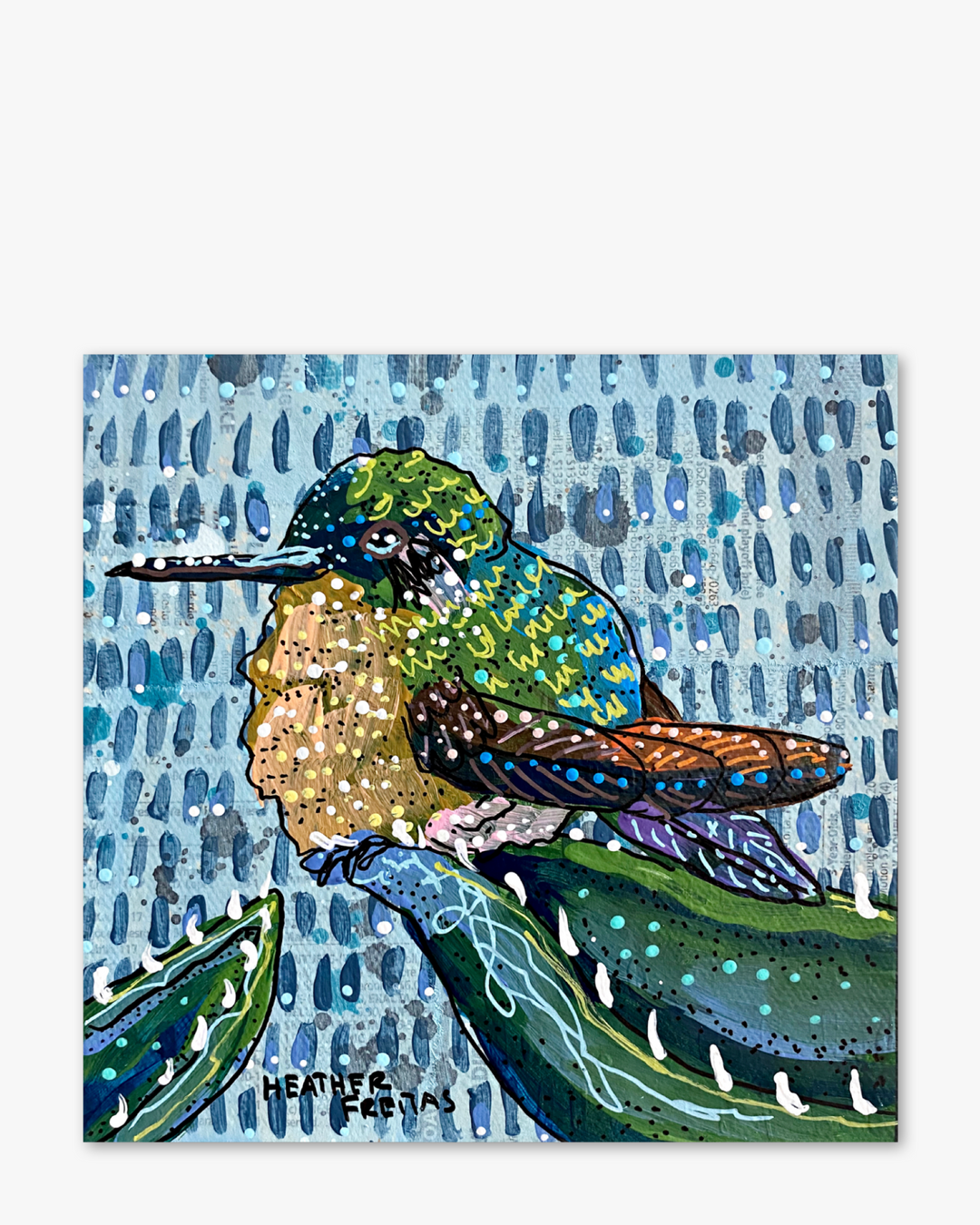 Aloe Hummingbird ( Original Painting ) - Heather Freitas - fine art home deccor